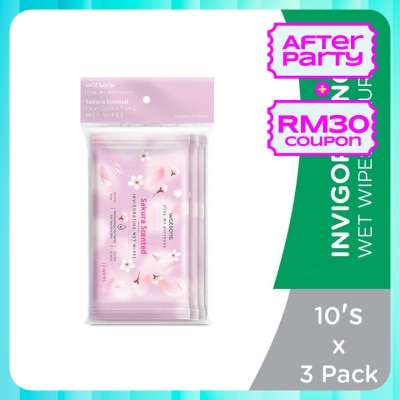 WATSONS Invigorating Wet Wipes Sakura 10SX3
