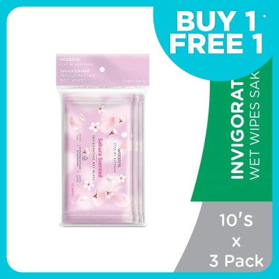 WATSONS Invigorating Wet Wipes Sakura 10SX3