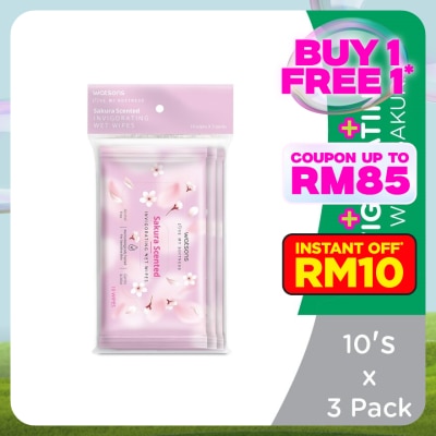 WATSONS Invigorating Wet Wipes Sakura 10SX3