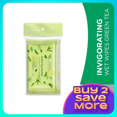 WATSONS Invigorating Wet Wipes Green Tea 10SX3