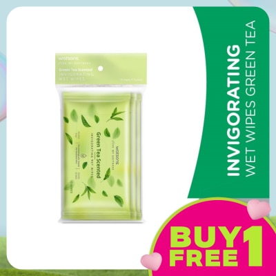 WATSONS Invigorating Wet Wipes Green Tea 10SX3
