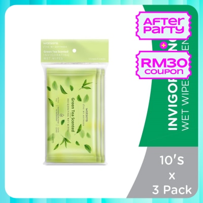 WATSONS Invigorating Wet Wipes Green Tea 10SX3