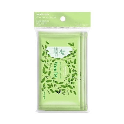 WATSONS Invigorating Wet Wipes Green Tea 10SX3