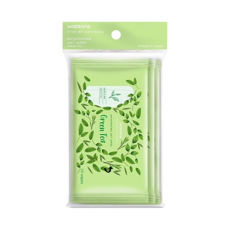 Invigorating Wet Wipes Green Tea 10SX3