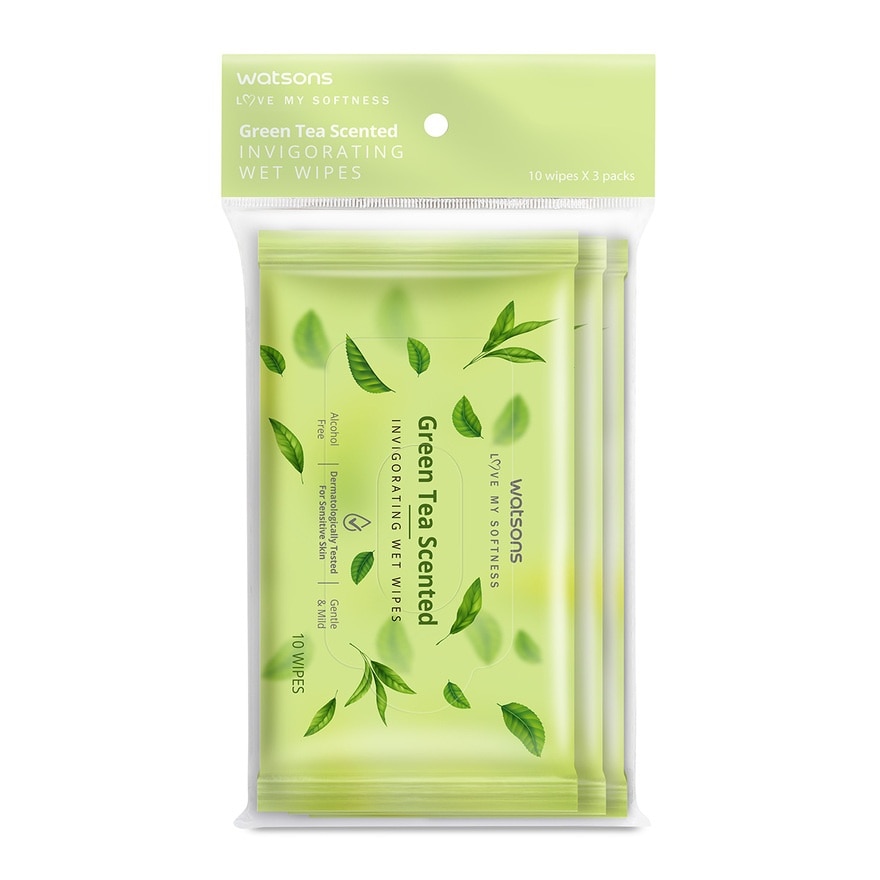 Invigorating Wet Wipes Green Tea 10SX3