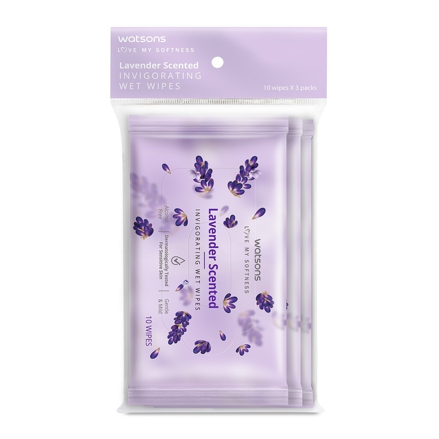 Invigorating Wet Wipes Lavender 10SX3