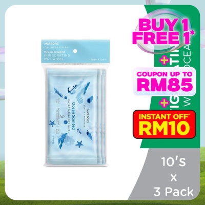 WATSONS Invigorating Wet Wipes Ocean 10SX3