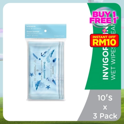 WATSONS Invigorating Wet Wipes Ocean 10SX3