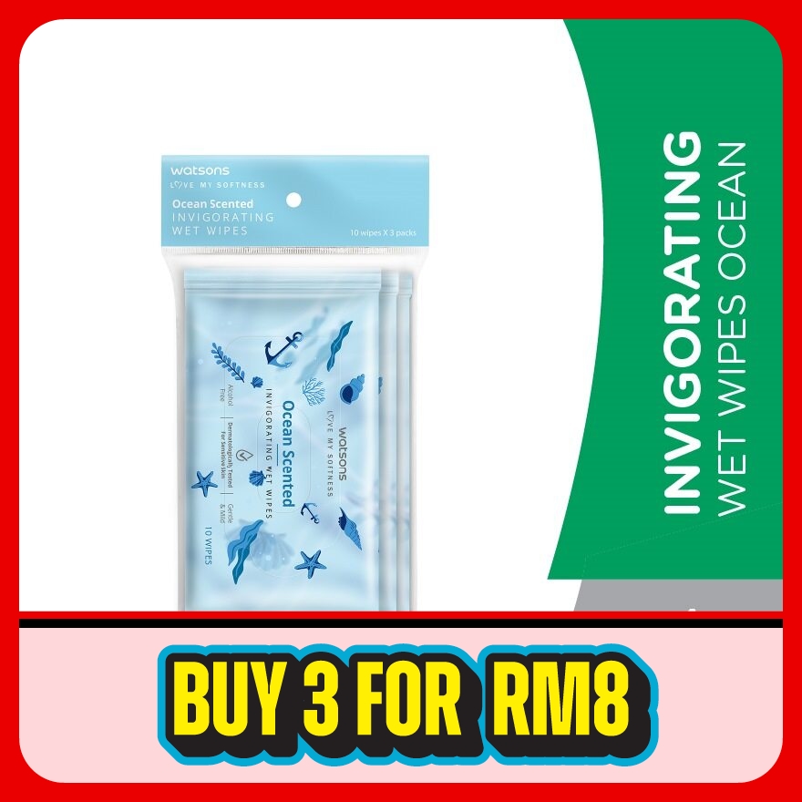 Invigorating Wet Wipes Ocean 10SX3