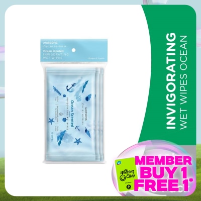 WATSONS Invigorating Wet Wipes Ocean 10SX3
