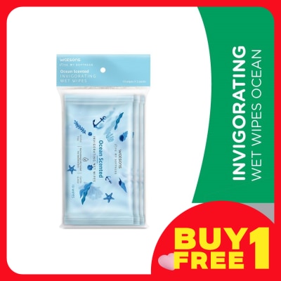 WATSONS Invigorating Wet Wipes Ocean 10SX3