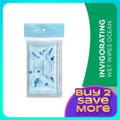 WATSONS Invigorating Wet Wipes Ocean 10SX3