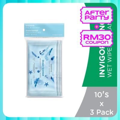 WATSONS Invigorating Wet Wipes Ocean 10SX3