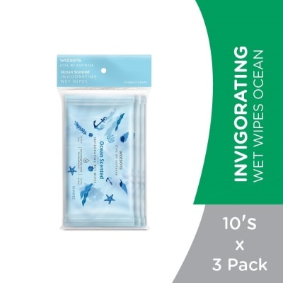 WATSONS Invigorating Wet Wipes Ocean 10SX3