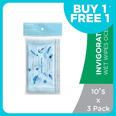 WATSONS Invigorating Wet Wipes Ocean 10SX3