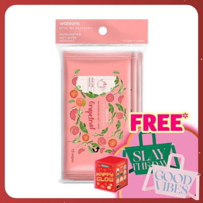 WATSONS Invigorating Wet Wipes Grapefruit 10SX3