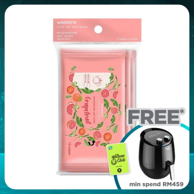 WATSONS Invigorating Wet Wipes Grapefruit 10SX3