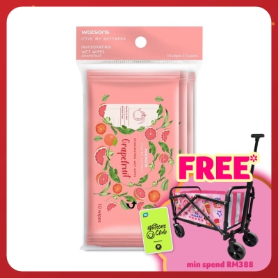 WATSONS Invigorating Wet Wipes Grapefruit 10SX3
