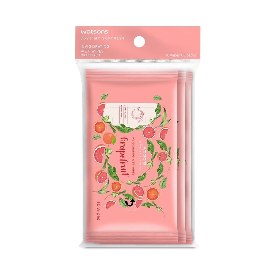 Invigorating Wet Wipes Grapefruit 10SX3