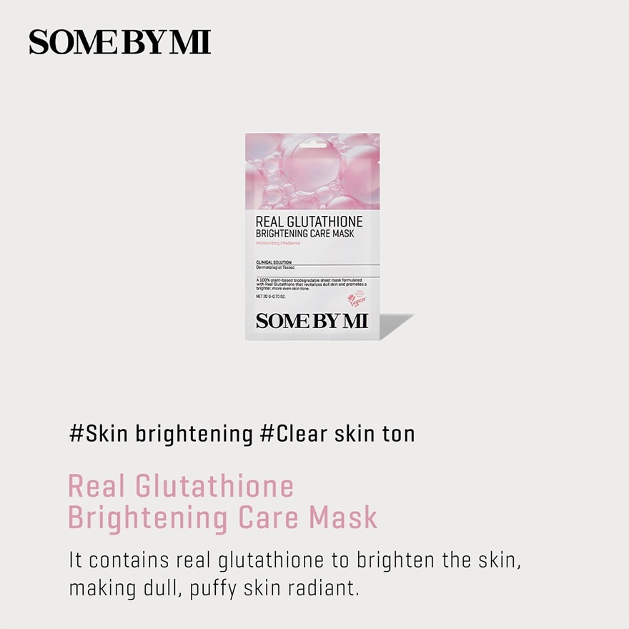 Real Glutathione Brightening Care Mask 1s