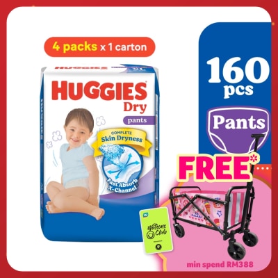 HUGGIES Dry Pants Diapers XL 40s (4 Packs) - Absorbent and dry diapers for baby