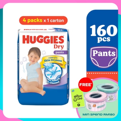 HUGGIES Dry Pants Diapers XL 40s (4 Packs) - Absorbent and dry diapers for baby