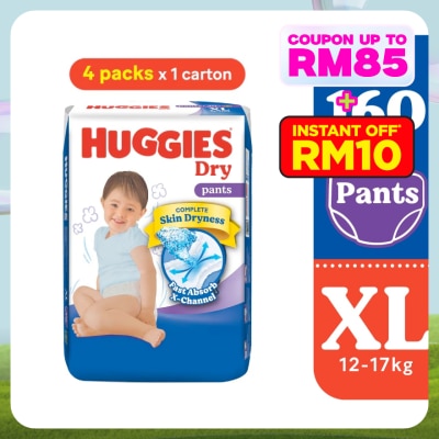HUGGIES Dry Pants Diapers XL 40s (4 Packs) - Absorbent and dry diapers for baby
