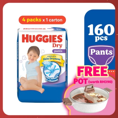 HUGGIES Dry Pants Diapers XL 40s (4 Packs) - Absorbent and dry diapers for baby