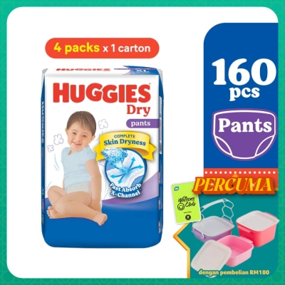 HUGGIES - Dry Pants Diapers XL 40s (4 Packs) - Absorbent and dry diapers for baby