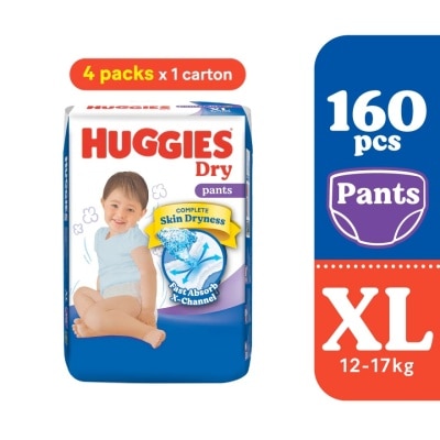 HUGGIES Dry Pants Diapers XL 40s (4 Packs) - Absorbent and dry diapers for baby