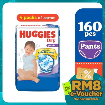 HUGGIES Dry Pants Diapers XL 40s (4 Packs) - Absorbent and dry diapers for baby
