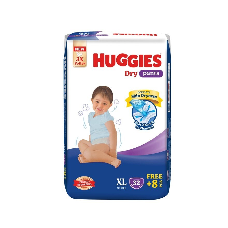 Dry Pants Diapers XL 40s (4 Packs) - Absorbent and dry diapers for baby