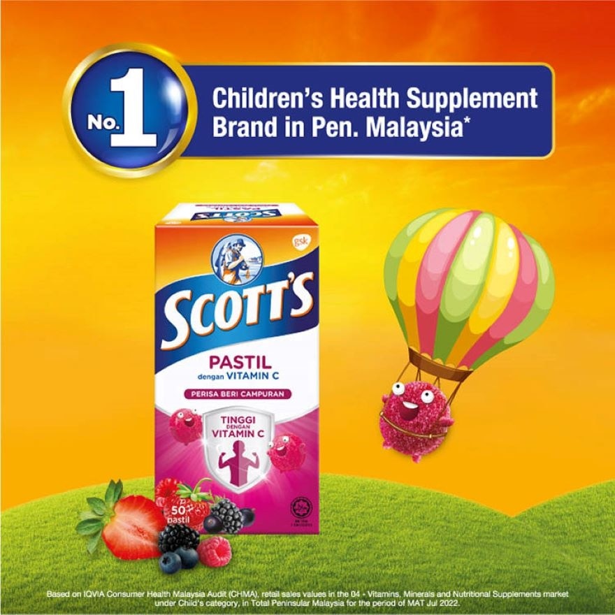 Vitamin C Pastilles Mixed Berries 50SX2 For Kids