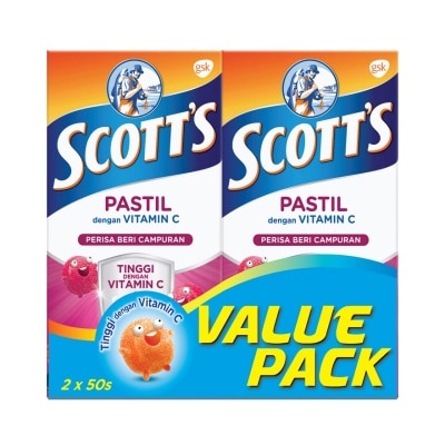 SCOTT'S Vitamin C Pastilles Mixed Berries 50SX2 For Kids