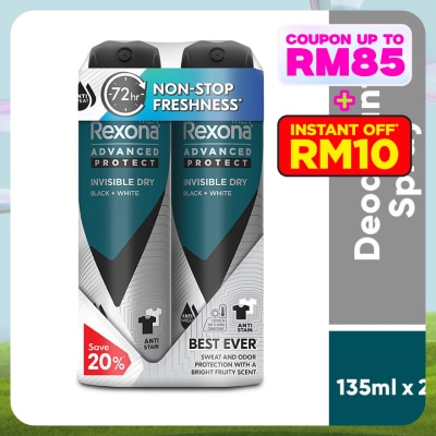 REXONA Men Invisible Dry Spray  2x135ml