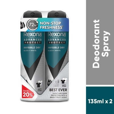 REXONA Men Invisible Dry Spray  2x135ml