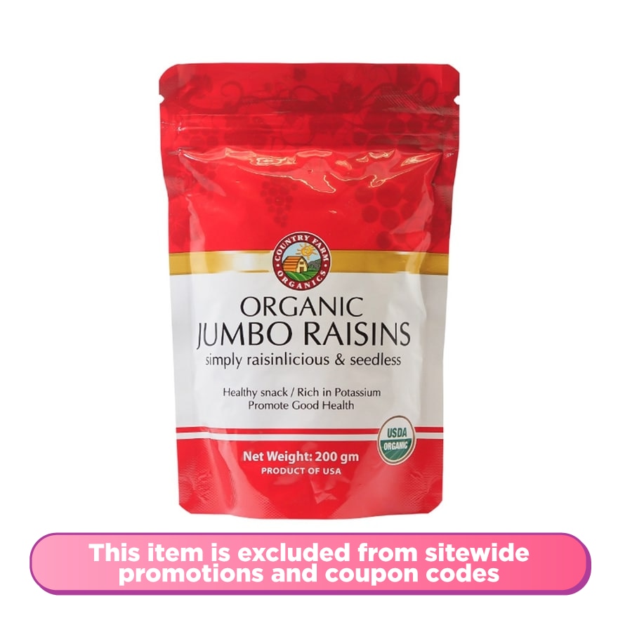 Organic Jumbo Red Raisins 200g