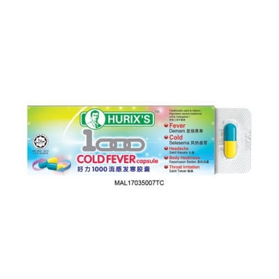 HURIX'S 1000 Cold Fever Capsule 6's