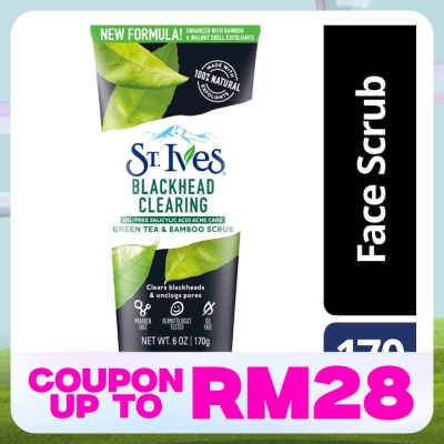 ST IVES Blackhead Clearing Green Tea & Bamboo Scrub 170g