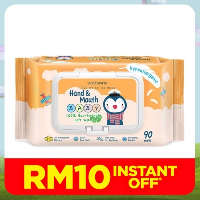 WATSONS Hand & Mouth Baby Soft Wipes 90's