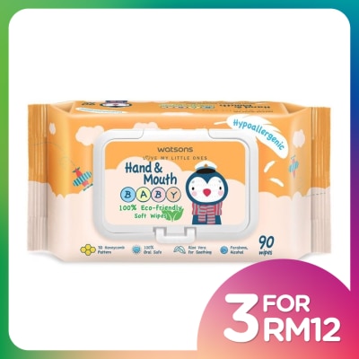 WATSONS Hand & Mouth Baby Soft Wipes 90's