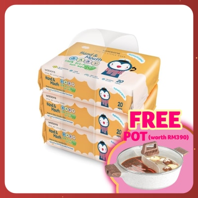 WATSONS Hand & Mouth Baby Soft Wipes 3 x 20's
