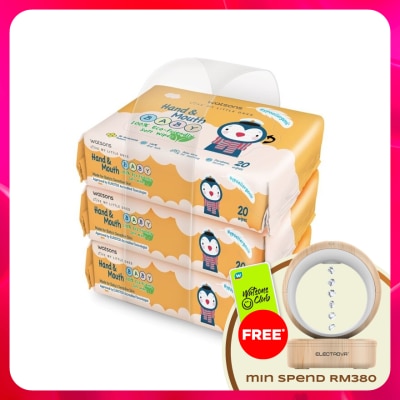 WATSONS - Hand & Mouth Baby Soft Wipes 3 x 20's