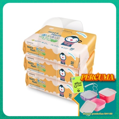 WATSONS - Hand & Mouth Baby Soft Wipes 3 x 20's