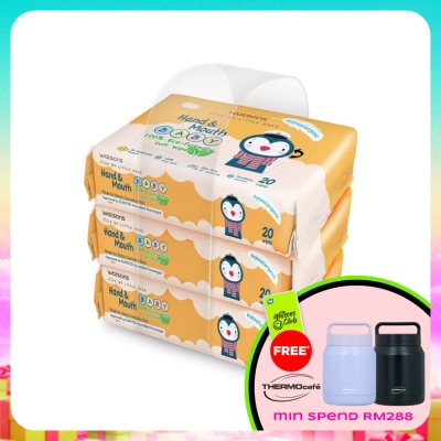 WATSONS - Hand & Mouth Baby Soft Wipes 3 x 20's