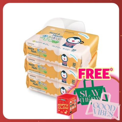 WATSONS Hand & Mouth Baby Soft Wipes 3 x 20's