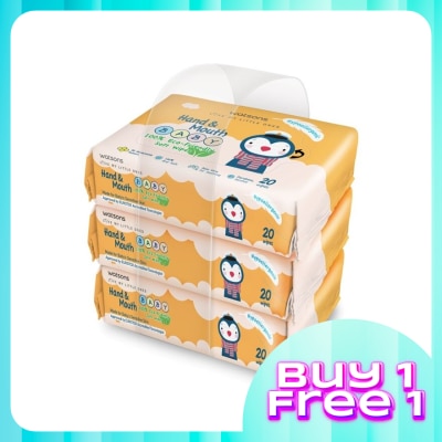 WATSONS Hand & Mouth Baby Soft Wipes 3 x 20's