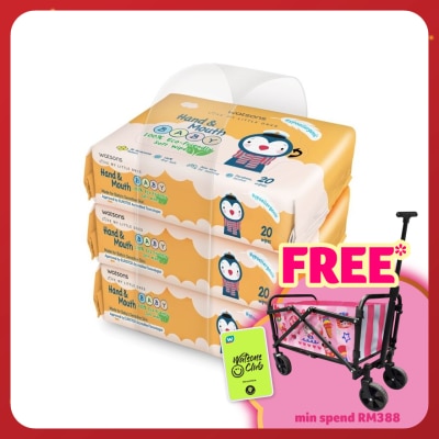 WATSONS Hand & Mouth Baby Soft Wipes 3 x 20's