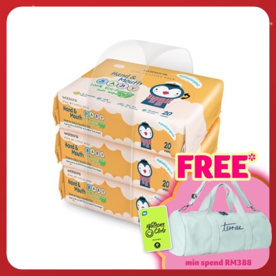 WATSONS Hand & Mouth Baby Soft Wipes 3 x 20's