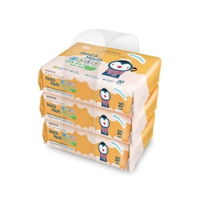 WATSONS Hand & Mouth Baby Soft Wipes 3 x 20's